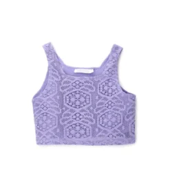 Top in tessuto combinato