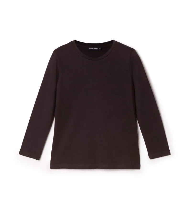 T-shirt a manica lunga con ricamo lurex