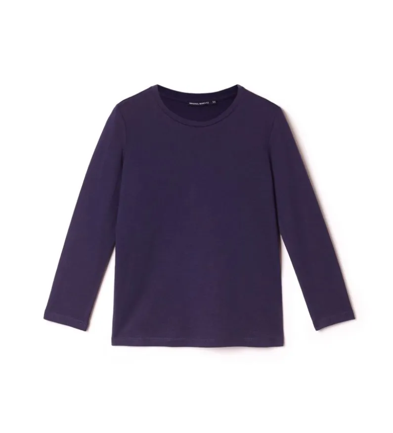 T-shirt a manica lunga con ricamo lurex