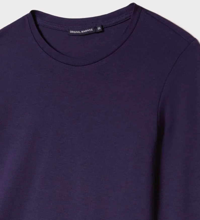 T-shirt a manica lunga con ricamo lurex