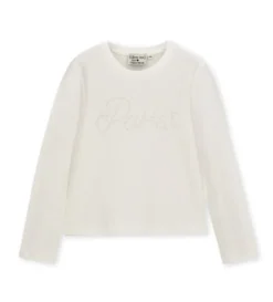 T-shirt bianca con perle