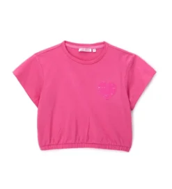 T-shirt con cuore fluo