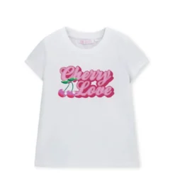 T-shirt con stampa rosa