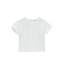 T-shirt in costina traforata