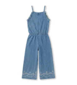 Tuta intera in denim leggero misto lino