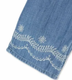Tuta intera in denim leggero misto lino